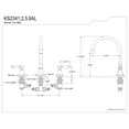 thumbnail image 2 of Kingston Brass KS2345AL Roman Two-Handle Deck Mount Roman Tub Faucet, Oil Rubbed Bronze, 2 of 4
