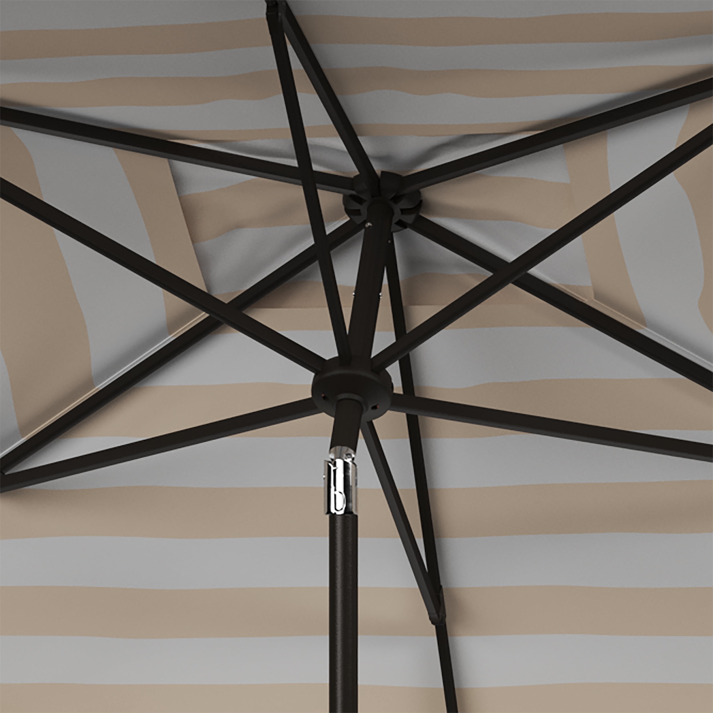 SAFAVIEH Vienna 6.5' X 10' Market Crank Patio Umbrella, Beige