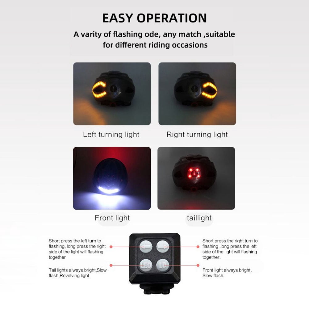 Smart Bike Helmet USB Chargeable Night Cycling Safe Helmet with Smart Turning Light LED Wireless Control Helmet