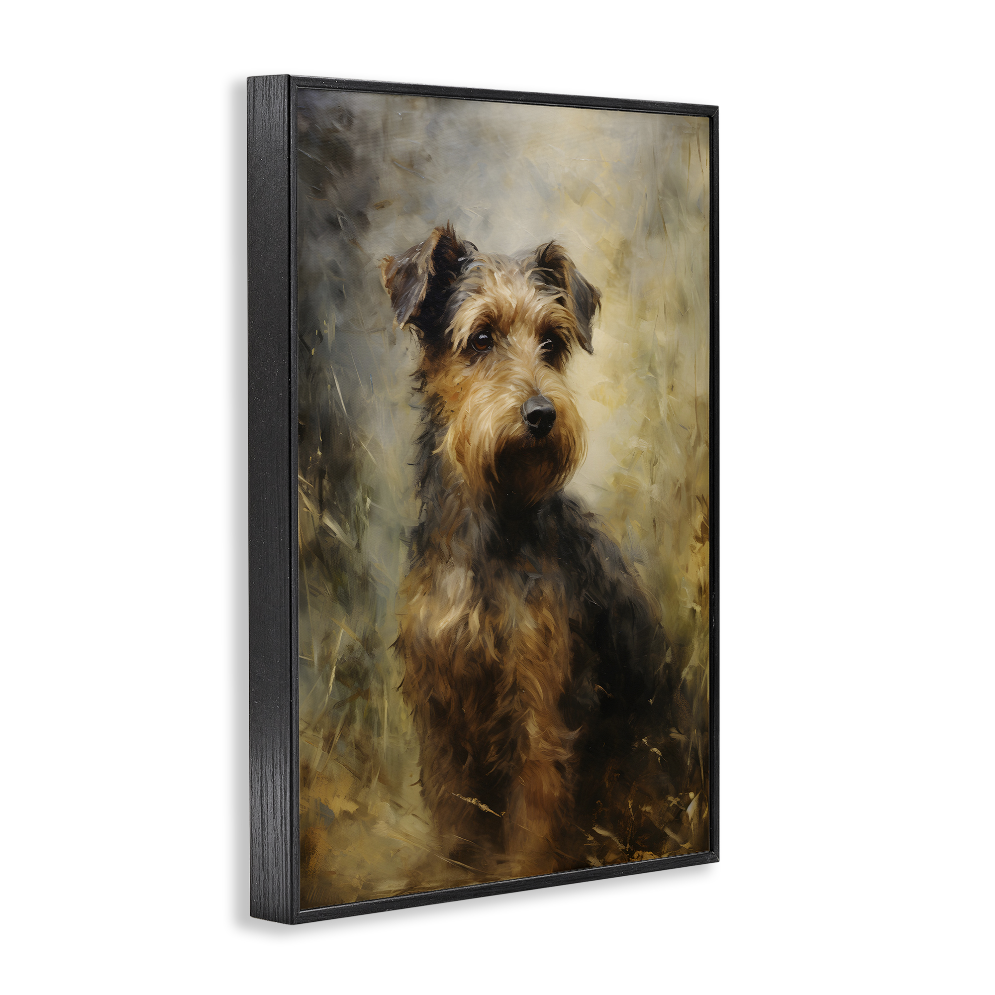 Stupell Industries Poised Terrier Dog Animals & Insects Painting Black Framed Art Print Wall Art, 12 x 18
