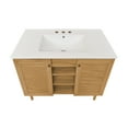 thumbnail image 5 of Bron 36 in. Brown Oak Bathroom Vanity With White, 3-Hole Ceramic Sink Top, 5 of 8