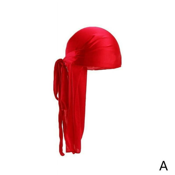 Unisex Men Womens Bandana Doo Durag Headwear Long Tail Soft Silk Pirate Cap Wrap S3Q6