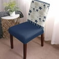 thumbnail image 2 of Chair Covers Dark Blue Starfish Shell Dining Chair Slipcovers Ocean Jellyfish Coral Stripe Stretch Removable Chair Seat Protector Party Decoration Set of 4, 2 of 6