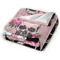 thumbnail image 4 of Sugar Skull Throw Blanket Super Soft Warm Horror Skeleton Rose Blanket for Women Cozy Plush Fleece Gifts Bedding Blanket for Adult Bed Couch Sofa 50"x40", 4 of 5