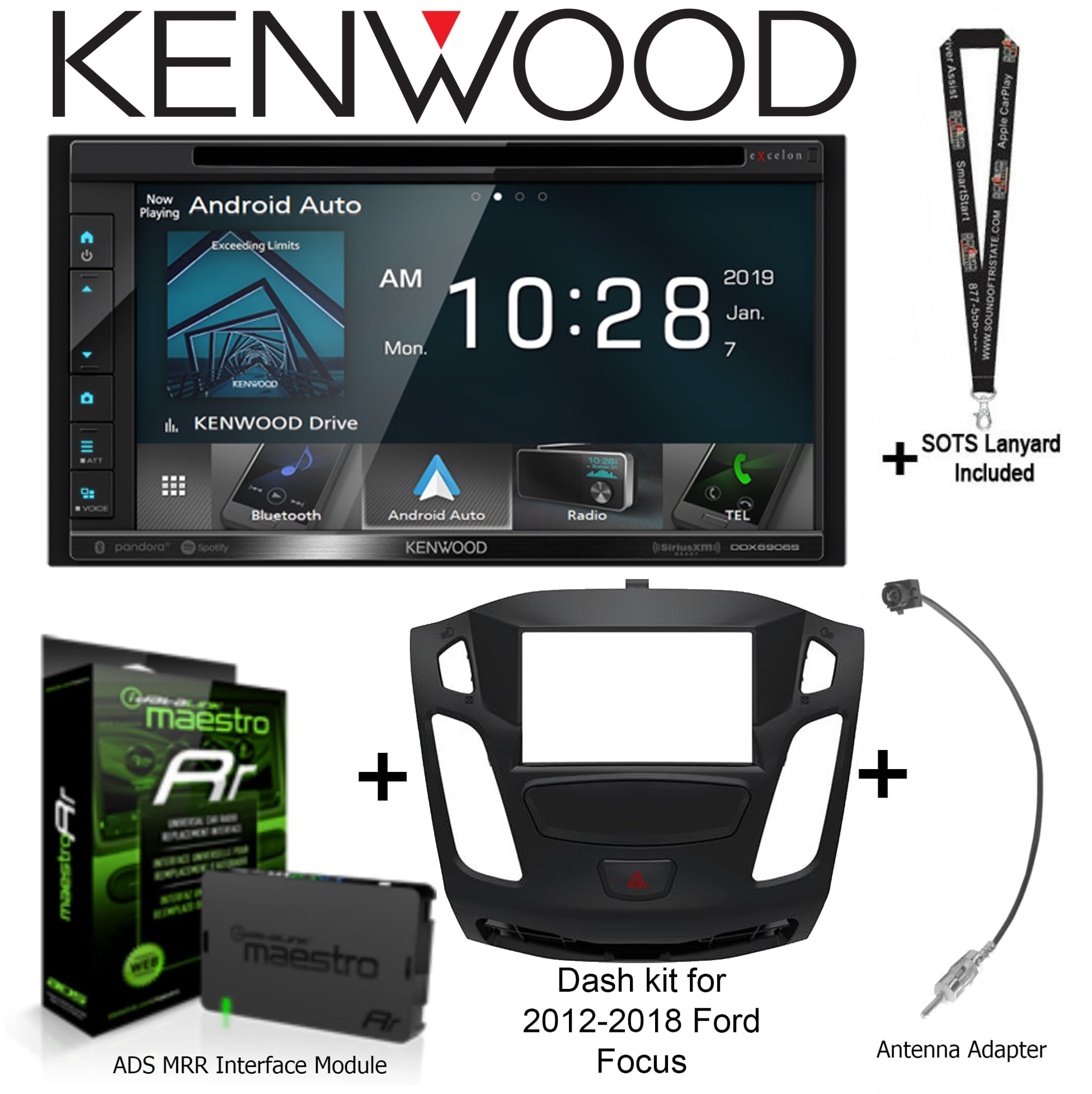 Kenwood Excelon DDX6906S DVD Receiver ADS Dash kit KITFOC1 for Ford Focus Pkg