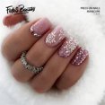 thumbnail image 1 of Christmas Decoration Fofosbeauty False Nails, Square Press on Nails Tips Design, Snowflake Powder Rose Red, 1 of 8