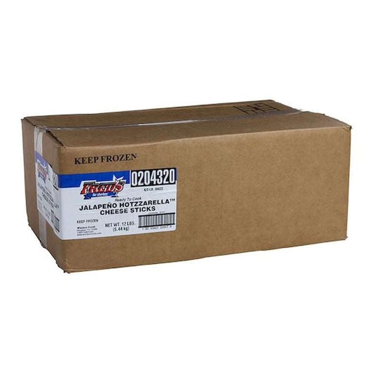 Freds Jalapeno Mozzarella Cheese Sticks, 3 Pound Pack, 4 per case