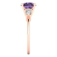 thumbnail image 3 of 2 ct Round Cut Simulated Alexandrite Three-Stone Engagement Ring for Women in 18K Rose Gold, 3 of 5