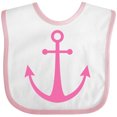 thumbnail image 3 of Inktastic Anchor Nautical pink Girls Baby Bib, 3 of 4