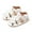 White, variant on Otqutp Toddler Leather Soft Open Toe Sandals Adjusted Strap Flat Wide Shoes Summer Barefoot Beach Pool Baby Girls Sandals