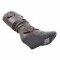 thumbnail image 2 of Pure-65 Women's Fashion Round Toe Slouch Large Buckle Wedge Mid Calf Boot Shoes ( Brown, 5.5 ), 2 of 3