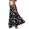 thumbnail image 6 of vigerkar Womens Casual Boho High Waisted Flowy Maxi Skirts Trendy Floral Cute Long Skirts with Pockets 2025 Black, L, 6 of 6
