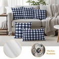 thumbnail image 6 of Pack of 2 Outdoor Pillow Covers 20x20 Inch Waterproof Navy Blue Check Throw Pillow Covers,Decorative Couch Pillow Case Sham Farmhouse Buffalo Plaid Blue Pillowcases Cushion Covers for Patio Garden, 6 of 8