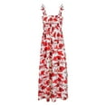 thumbnail image 6 of Sakmal Derby Womens Dresses Long Elegant Sundress Red Dress Sleeveless Floral Dresses, 6 of 7