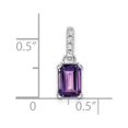 thumbnail image 3 of Auriga 10k White Gold Amethyst and Diamond Pendant for Women (L-15.9mm, W-5.5mm), 3 of 6