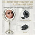thumbnail image 5 of Dual Side 1X / 8X Magnification Lighted Mirror Lamp with Brushed Nickel Finish LED adapter or Battery Operated Stepless dimming Preenex, 5 of 6