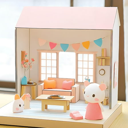 JOINPAYA 2 Pcs 1:12 Scale Wood Dollhouse Windows, 12-Pane Miniature Furniture Model for Doll Houses, 3.2 x 4.5 Inch