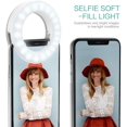 thumbnail image 5 of Luz para selfie, anillo de luz para selfie, anillo de luz de 40 LED con anillo de luz para teléfono móvil con USB recargable (2PCS) oso de fresa  Electrónica, 5 of 5