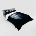 thumbnail image 2 of Ambesonne Galaxy Bedding Set 4 Pcs, Planet Outer Space Scene, Queen, Dark Blue Grey, 2 of 2