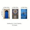 thumbnail image 4 of 3pcs set Morocco Door Blue City poster Arab architectural art canvas poster printing, stylish wall art, office, living room, bedroom, room, internet bar, bar, hotel ideal gift, no frame, 4 of 4