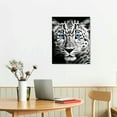 thumbnail image 2 of Nawypu  Black and White Wild Animal Canvas Wall Art Tiger Lion Cheetah with Blue Eyes Picture Print Wildlife Artwork Printing Wall Decor, 2 of 4