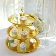 thumbnail image 6 of Efavormart 15" Metallic Gold 3-Tier Round Plastic Cupcake Display Tray Tower With Lace Cut Scalloped Edges, Decorative Dessert Stand, 6 of 11