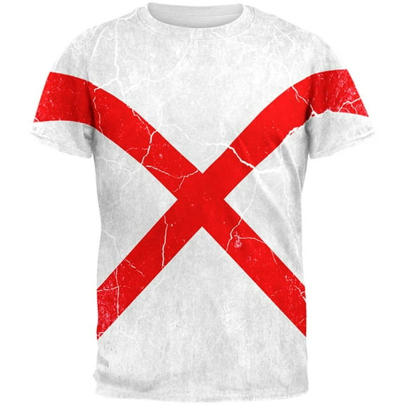 Alabama Vintage Distressed State Flag All Over Mens T Shirt Multi LG