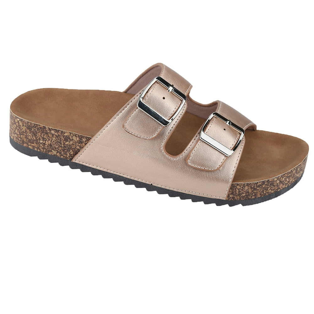 women's casual buckle straps sandals flip flop platform footbed sandals