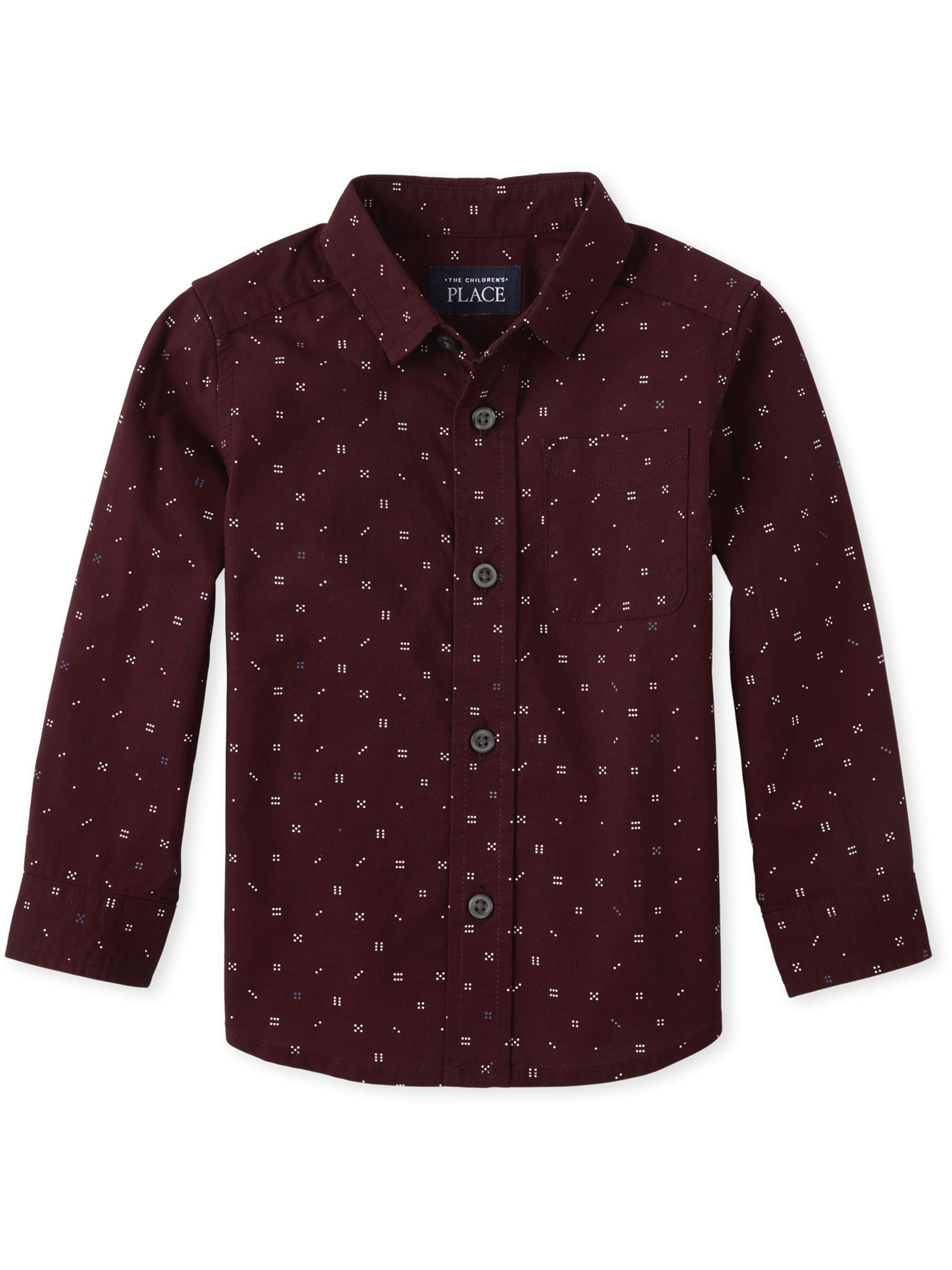The Children's Place Baby Toddler Boy Long Sleeve Print Button Down