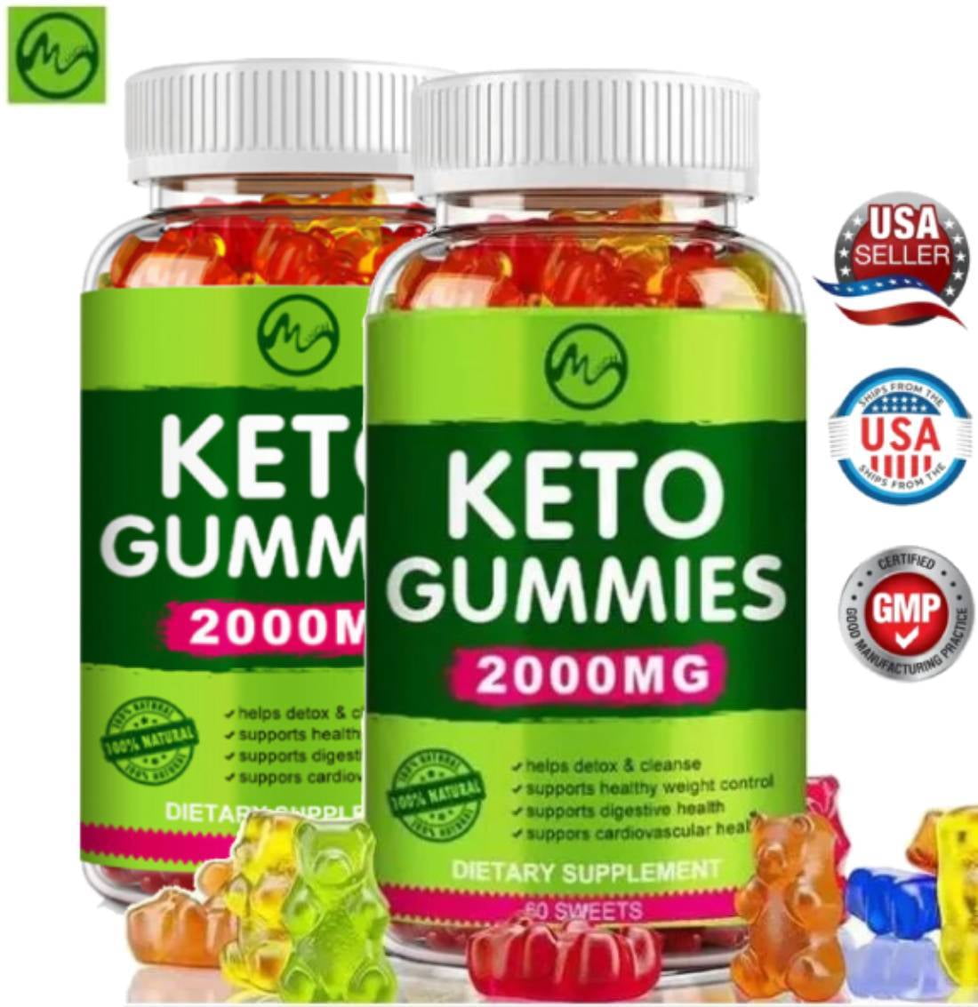 (2 Pack)Minch Natural Keto Gummies 2000MG Apple Cider Vinegar Ketone