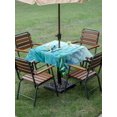 thumbnail image 4 of Outdoor Tablecloth with Umbrella Hole for Patio/Picnic/Party/Camping, Teal Blue Corals Waterproof Table Cloth Square Cover Washable, Summer Modern Coastal Ocean Sea (54"x 54"), 4 of 9