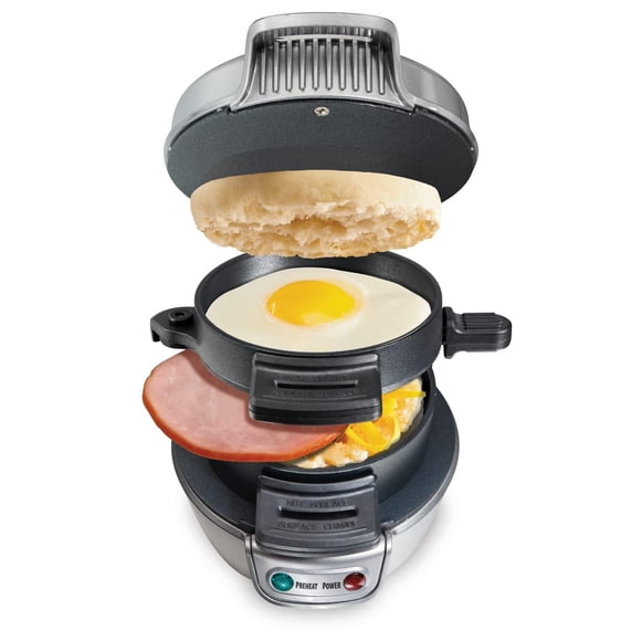 Sandwichera Hamilton Beach Plata con Anillo de Huevo para Ingredientes Personalizados