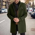 thumbnail image 2 of QHFBli Oversized Mens Trench Coat Men Solid Color Stand Up Collar Long Windbreaker Business Foreign Trade Loose Green XXL, 2 of 8