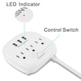 thumbnail image 1 of Tira de alimentación de 3 tomacorrientes y 3 puertos USB con control d, 1 of 2