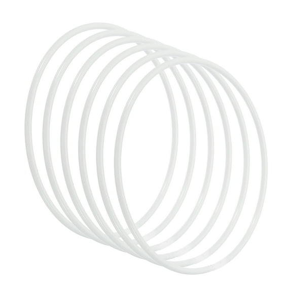 Uxcell 4 Inch Round Dream Catcher Rings, 6 Pcs Metal Christmas Macrame Wreath Floral Ring Hoop, White