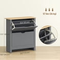 thumbnail image 3 of HOMCOM Narrow Shoe Cabinet for Entryway w/ 2 Flip Drawers Adjustable Shelf, 3 of 10