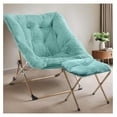 thumbnail image 6 of Comfy Saucer Chair for Adults, Soft Faux Fur Folding Lounge Chair for Bedroom Living Room Dorm Rooms Flexible Reading Chair for Teens Kids, X-Large Foldable Chair (Ottoman-Mint), 6 of 7