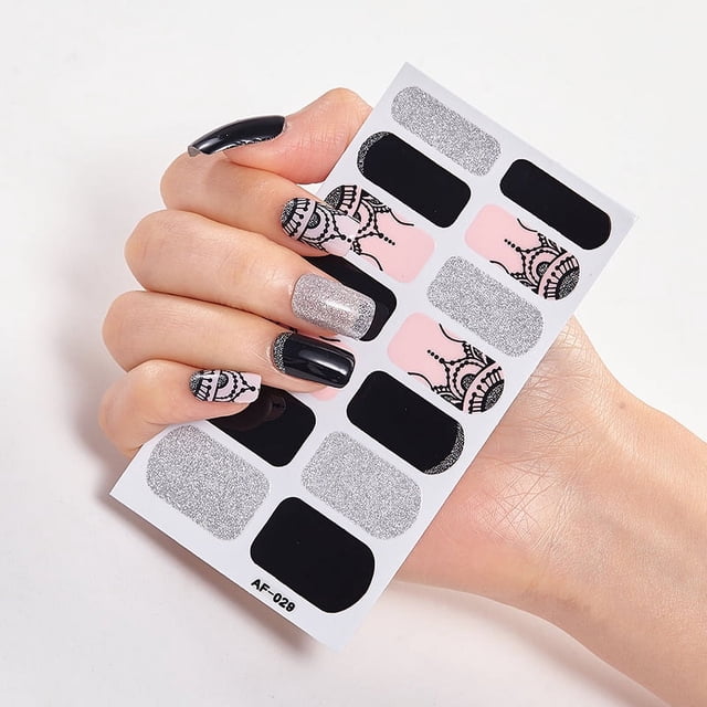 Tignapoo Long-Lasting Red Gel Nail Stickers with UV/LED Curing, 14pcs Kit Including Nail File & Stick for Easy Application & Removal, Durable & Waterproof Nail Art Decoration