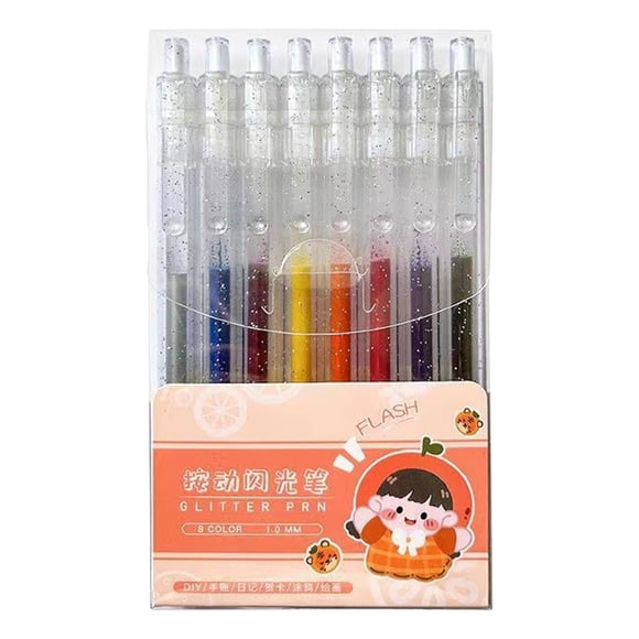 Stylo Adhésif, Ensemble de Stylos Adhésifs Pailletés LQIDESHIP, Stylos Adhésifs Transparents et Colorés avec Paillettes pour Arts, Bricolage et Décoration, Stylo d'Artisanat