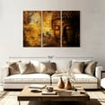 thumbnail image 2 of Elephant Stock Buddhism Wall Art - Horizontal Multi Panel Canvas - Living Room Wall Decor - Religion And Spirituality Multi Panel - Brown And Orange Decor - 74" x 48", 2 of 8