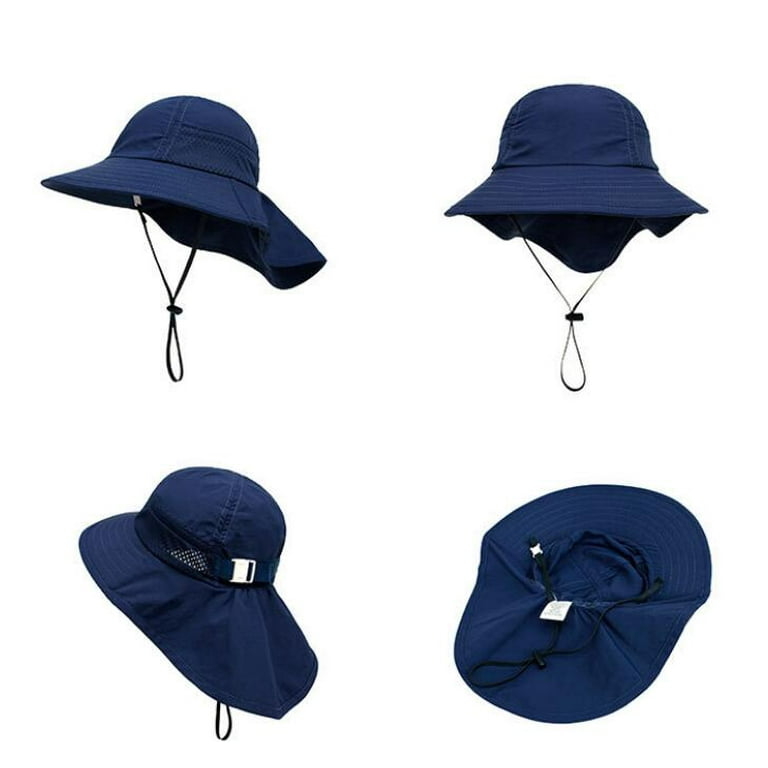 Kids Bucket Hat,uv Protection Wide Brim Sun Hat,kids Bucket Hats With String  Windproof,breathable Boys Fishing Hat[a]