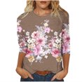 thumbnail image 1 of Blusas de Manga Corta para las Mujeres Pascua Impresa Suelta de Tres Cuartos de Manga Superior, Blusas para las Mujeres Casual, 1 of 4