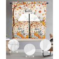 thumbnail image 2 of Fall Thanksgiving Swag Kitchen Curtains Sets for Windows 24 Inch Length, Orange White Pumpkin Maple Leaf Short Window Curtain Panels Swags Valances and Tiers 3 Piece Set for Cafe/Dining Room, 2 of 5