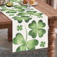 thumbnail image 4 of St Patrick's Day Table Runner,Green Lucky Shamrock Clover Table Runner Seasonal Spring Holiday Plaid Farmhouse Kitchen Dining Table Decoration for Indoor Outdoor Home Party Decor,13*71 inch, 4 of 6