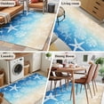 thumbnail image 6 of Blue Beige Ombre Coastal Area Rugs Collection 2.7'x5', Nautical Beach Starfish Coral Summer Non Slip Indoor Rectangle Throw Runner Rug Floor Mat Carpet for Living Room Dining Table Bedroom Nursery, 6 of 9