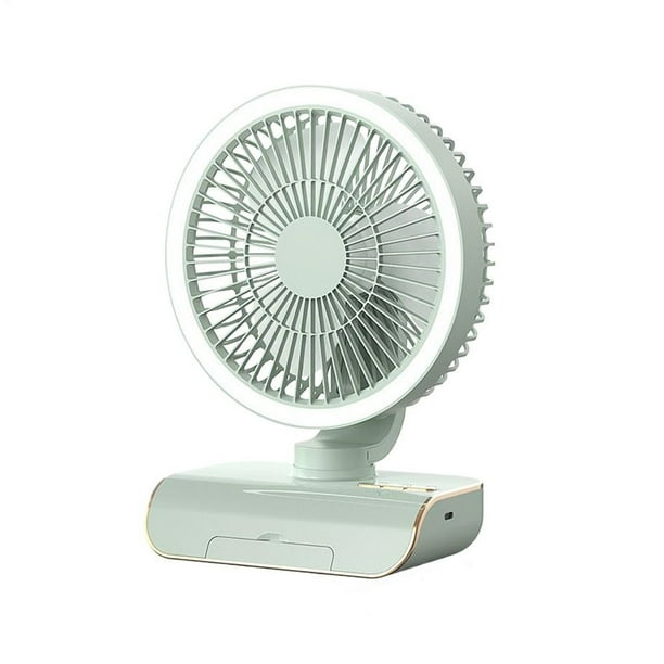 Ventilador Oscilante de Circulación de Aire, 5 Velocidades, Personal, con Control Remoto, Recargable, 4000 MAh, Color Verde