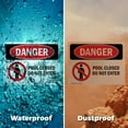 thumbnail image 6 of (2 Pack) Pool Closed Do Not Enter OSHA Danger Sign 10 Inch X 7 Inch Plastic Sign, Weather Resistant, UV Protected for Workplace, Business, and Construction Site, Made in the USA, 6 of 8