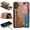 Brown, variant on Magnetic Detachable Wallet Case For iPhone 16, Compatible with Mag Safe, 2-in-1 PU Leather Back Folio Kickstand Flip Cover with Multi-Card Slots [RFID Blocking] Slim Case,Black