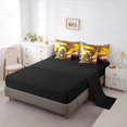 thumbnail image 3 of Manfei Cool Motorbike 7-Piece Twin Bedding,Checkered Pattern Bedding Comforter Set,Yellow,Black Reversible, 3 of 7
