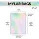 thumbnail image 4 of Bolsas de Mylar con cierre hermético de 4 x 6" | 100 bolsas | Holográficas arcoíris | Bolsas sellables con termosellado para dulces y alimentos, medicamentos y vitaminas | Para, 4 of 5